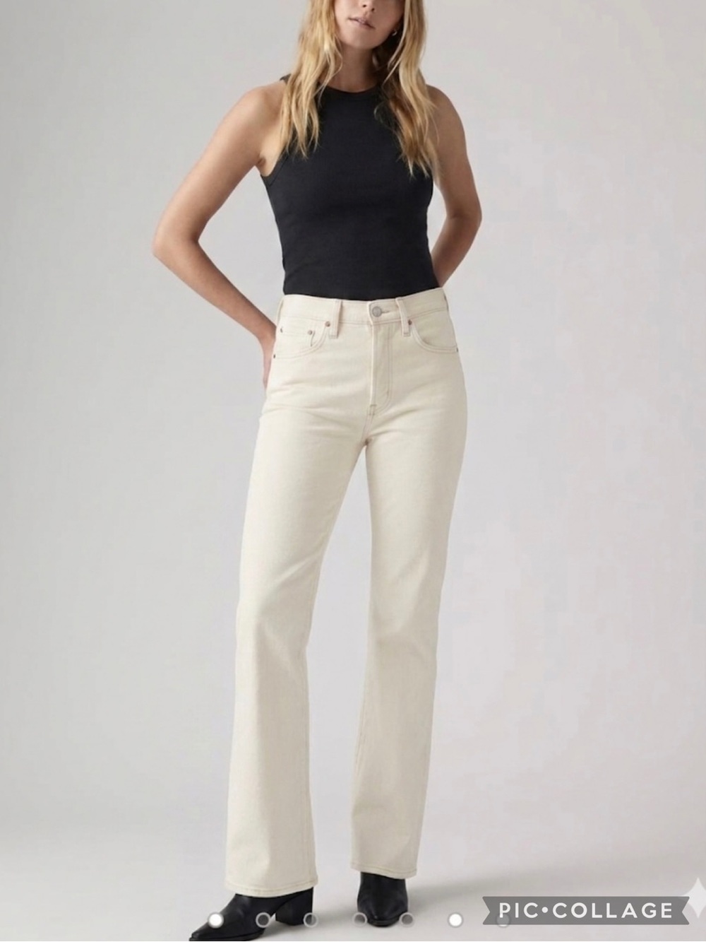 Levi’s Cream Ivory Wedgie Bootcut High Rise Jeans NWT 32 Quiet Luxury